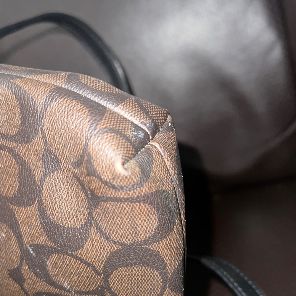 Coach Brown and Black Patterned Shoulder Bag - Picture 5 of 9